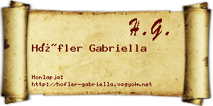 Höfler Gabriella névjegykártya